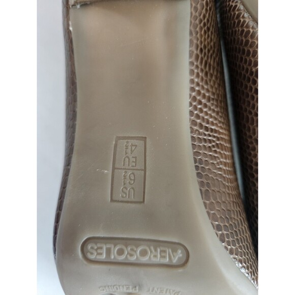 Aerosoles Brown Peep Toe Pumps Heels Shoes Women's 6.5 Heelrest - Picture 6 of 7